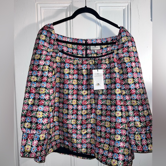 Tuckernuck Punchy Jacquard Pink Emilie Blouse, size L, new with tags - Picture 4 of 6